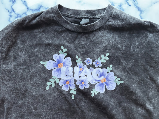 Lilac IU Black Mineral Wash T-Shirt