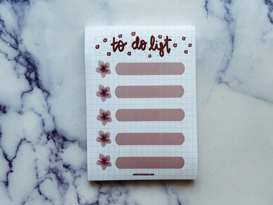 Cherry Blossom To Do List Notepad