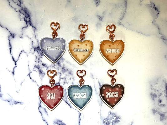 Kpop Heart Acrylic Keychains