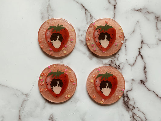 Berry Hoseok Circle Resin Coasters
